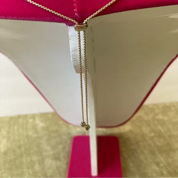 Kendra Scott Brett Necklace Blue Apatite Stone Cubic Zirconia Lariat Adjustable - Picture 6 of 6